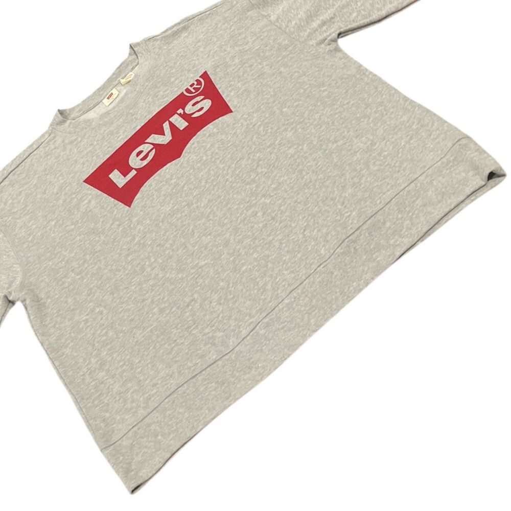 Levi's Gray Pullover‎ Long Sleeve Sweatshirt Women's Size Size 2X Red Tab Logo